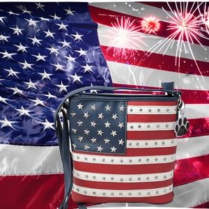 USA American Flag Purse Stars Stripes Concealed Carry Western Crossbody Handbag